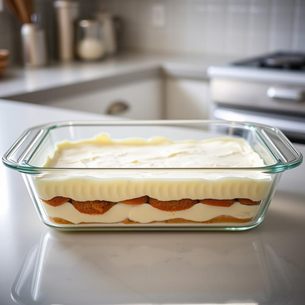 Plat à gratin pour assembler le tiramisu speculoos Plat à gratin pour assembler le tiramisu speculoos