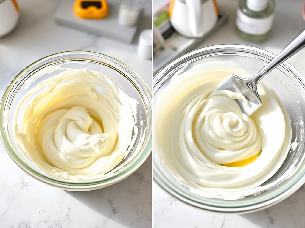 Préparation de la crème mascarpone pour le tiramisu speculoos pomme