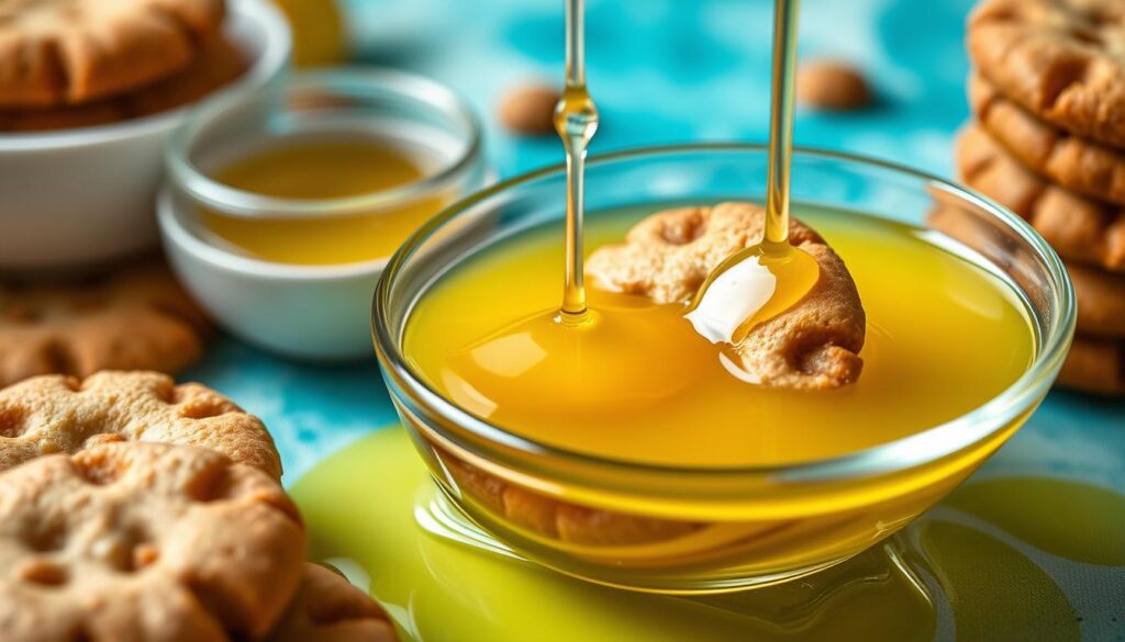 Préparation des speculoos trempés dans le sirop de citron pour le tiramisu