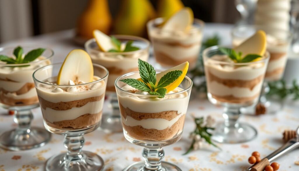 Présentation élégante du tiramisu poire speculoos pour un repas festif