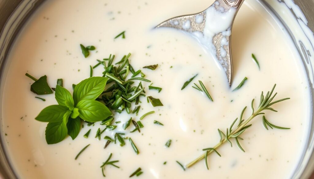 Sauce au fromage de brebis aux herbes fraîches