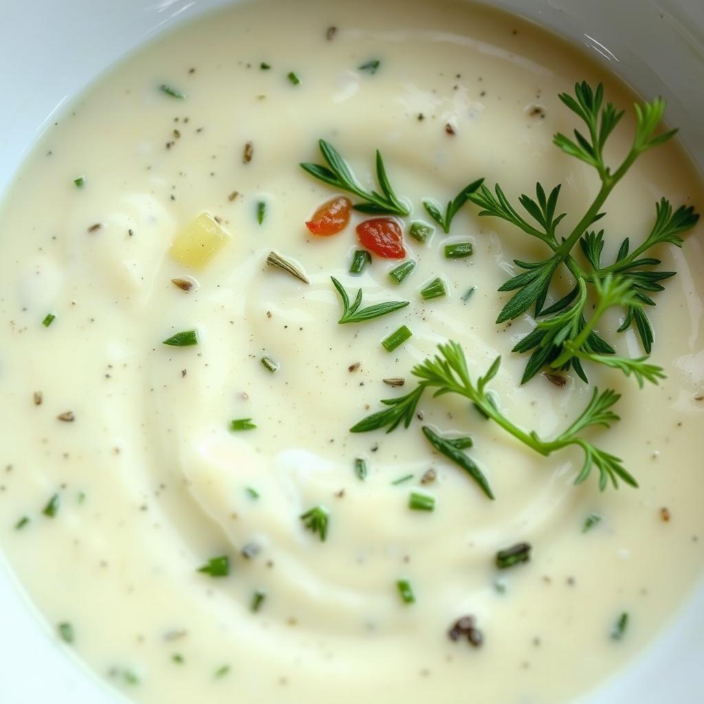 Sauce crémeuse à l'ail et aux herbes
