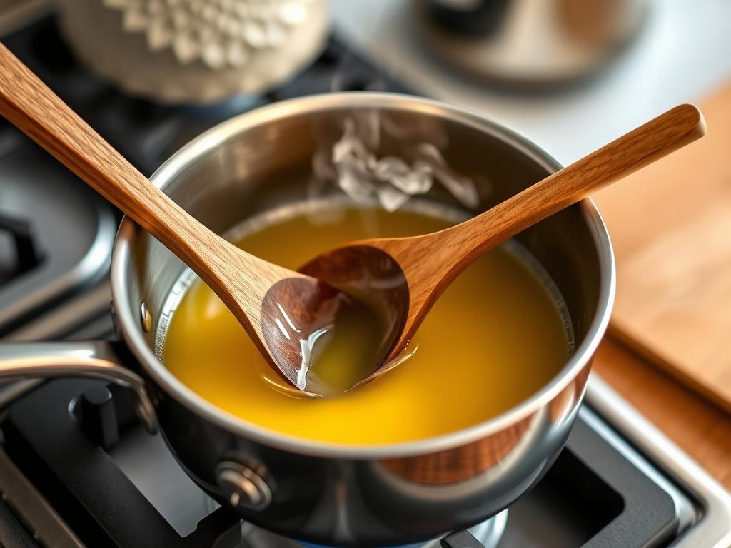 Sirop de citron en préparation dans une casserole pour le tiramisu citron speculoos