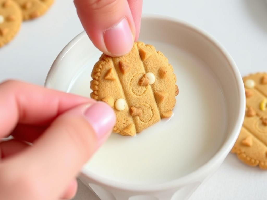 Spéculoos trempés dans du lait pour le tiramisu