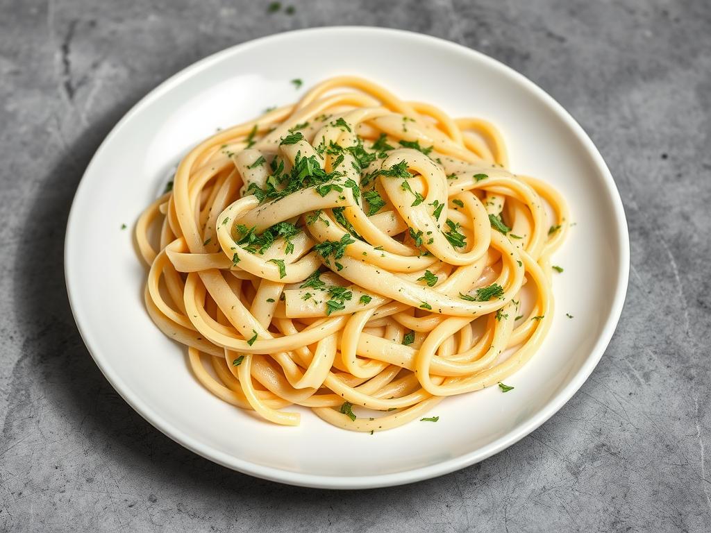 Tagliatelles avec sauce crémeuse à l'ail