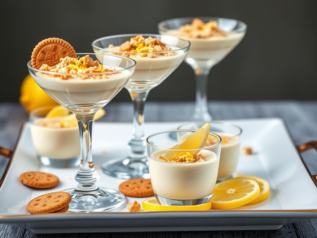 Tiramisu citron speculoos finalisé avec garniture de speculoos émietté et zeste de citron