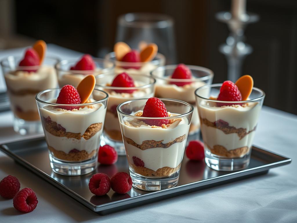 Tiramisu framboises speculoos servi en verrines individuelles