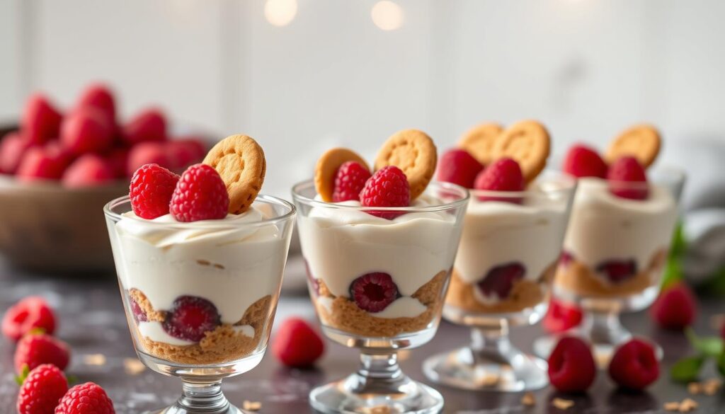 Tiramisu framboises speculoos terminé et prêt à être dégusté