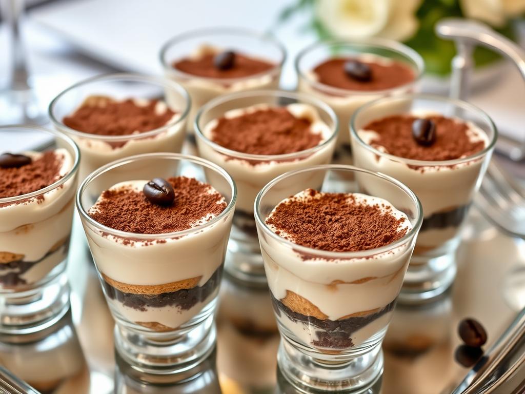 Tiramisu servi dans des verrines individuelles