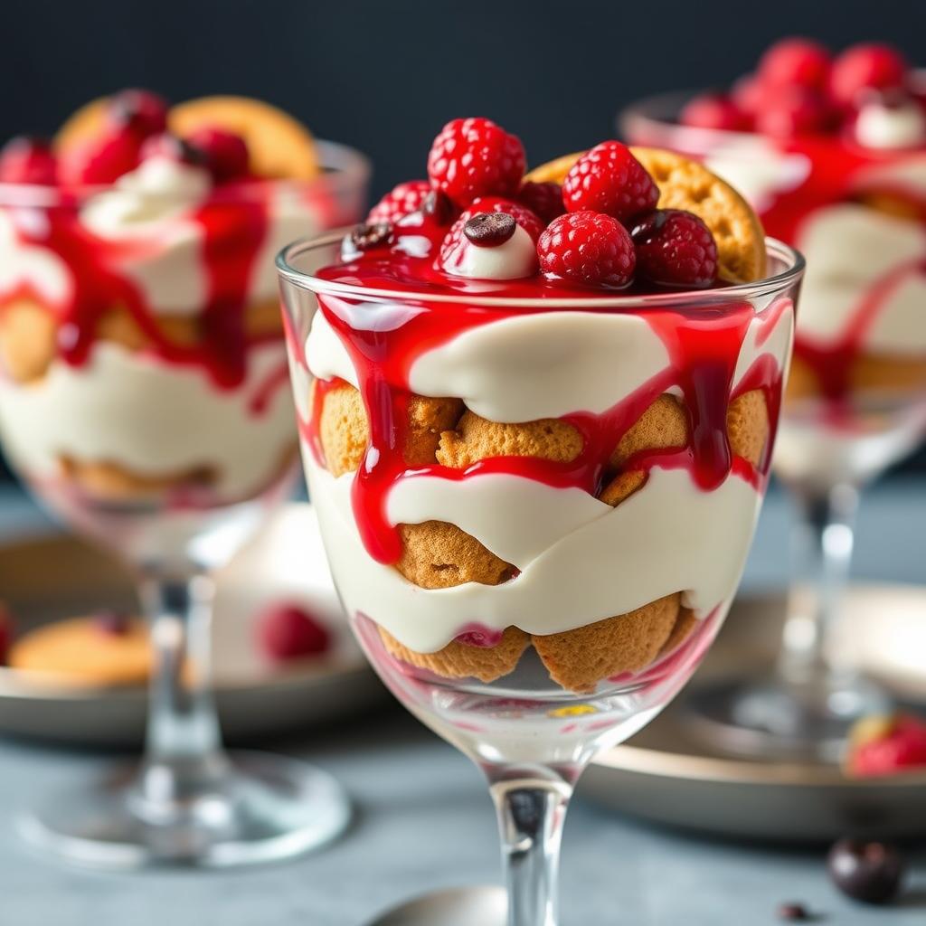 Tiramisu speculoos avec coulis de fruits rouges
