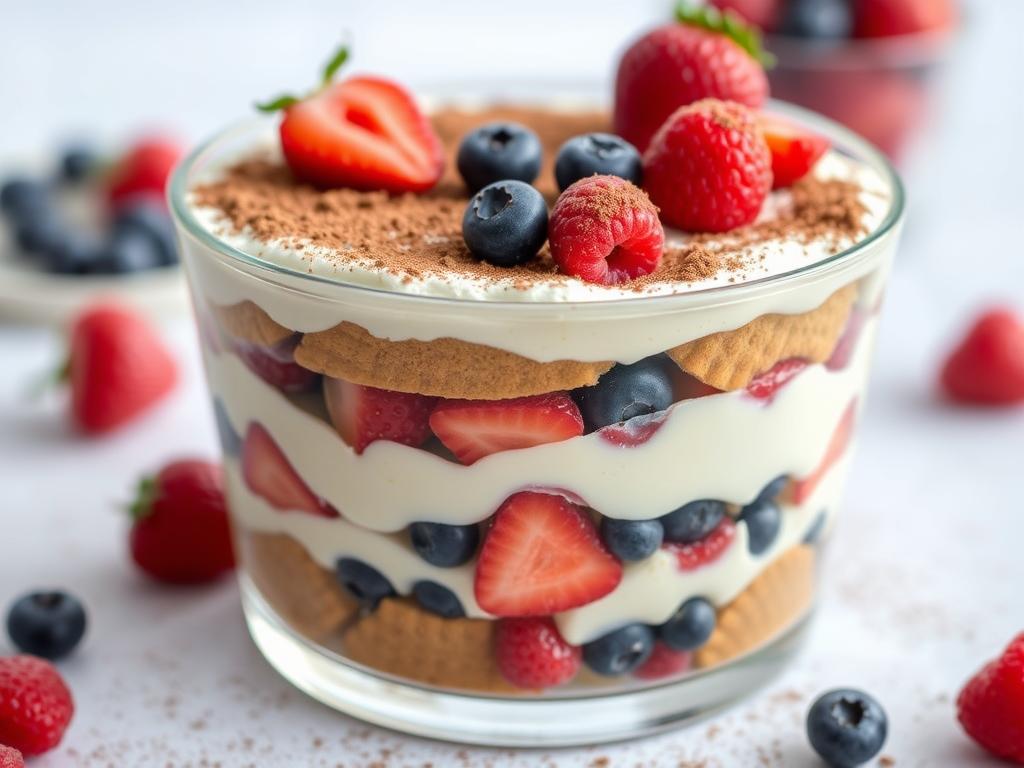 Tiramisu speculoos mascarpone aux fruits rouges