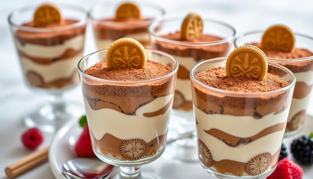 Tiramisu speculoos mascarpone servi dans de jolies verrines