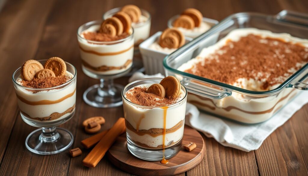 Tiramisu speculoos sans oeuf parfaitement réussi avec différentes décorations