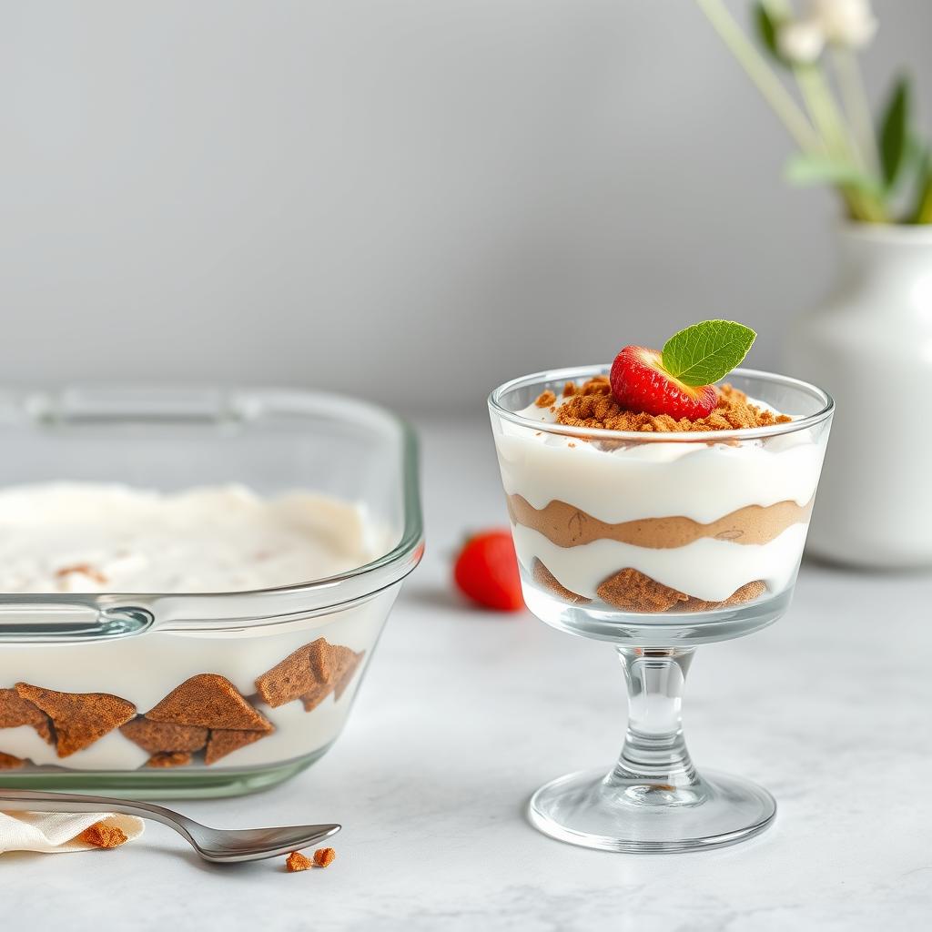 Verrines ou plat à tiramisu pour le tiramisu au nutella et speculoos